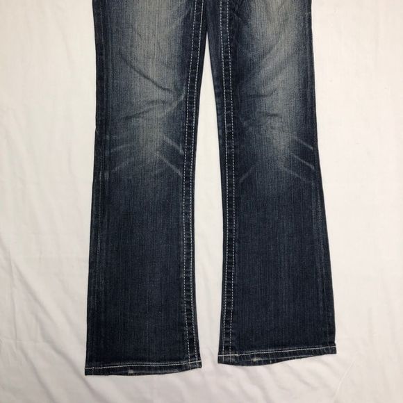 Daytrip Virgo bootcut women's 25R denim blue jeans Buckle whiskered 5 pocket - Picture 13 of 16